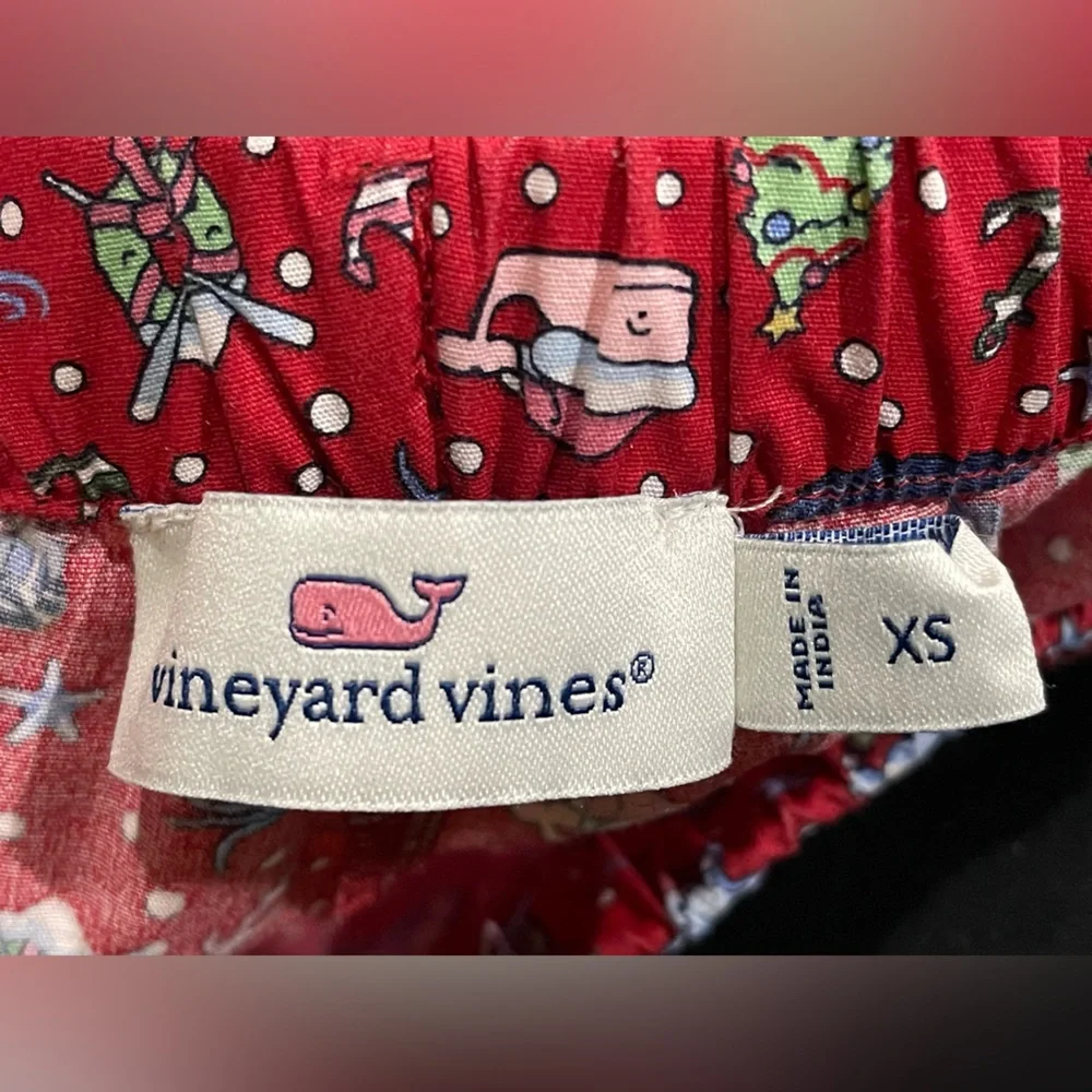 Vineyard Vines Women's Santa Whale Flannel Lounge Pants Size X-Small